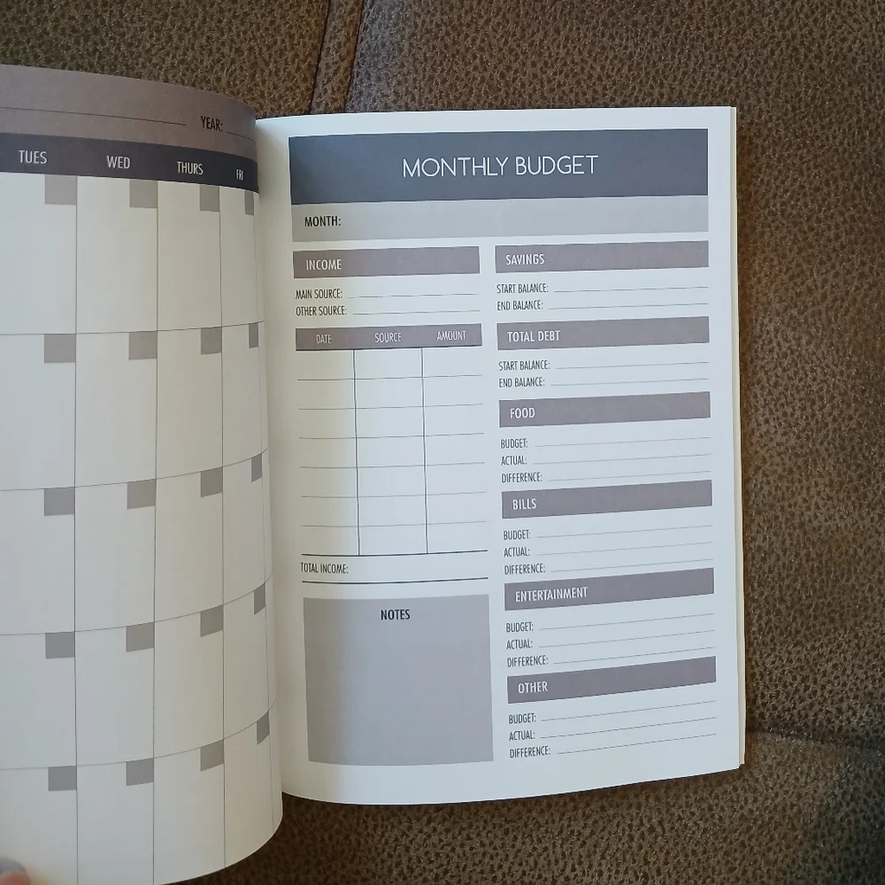 Budget planner, undated
